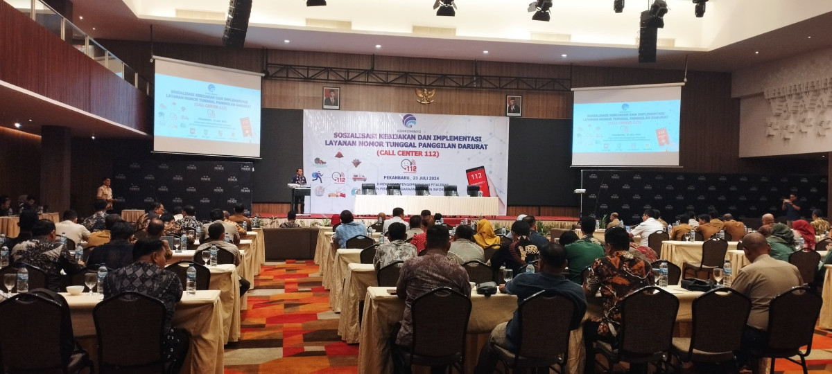 Sosialisasi Kemkominfo RI, Kepala Diskominfotiksan Paparkan Realisasi Call Center 112 di Pekanbaru