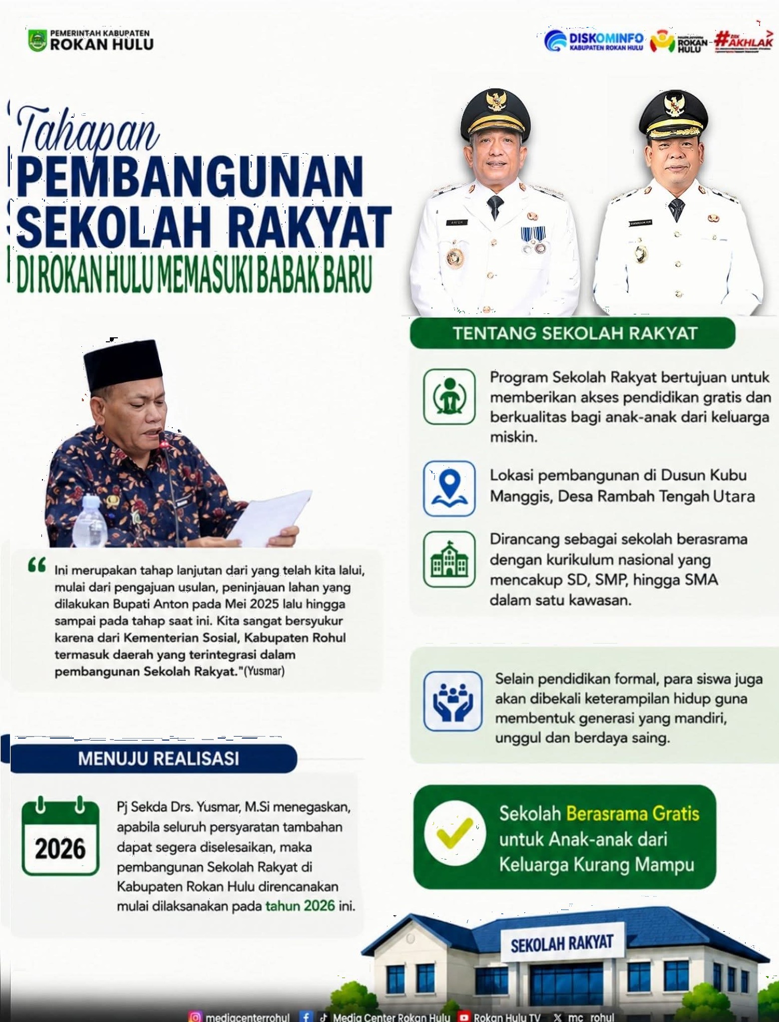 Fasilitas Lengkap & Gratis! Sekolah Rakyat Rokan Hulu Integrasikan SD hingga SMA