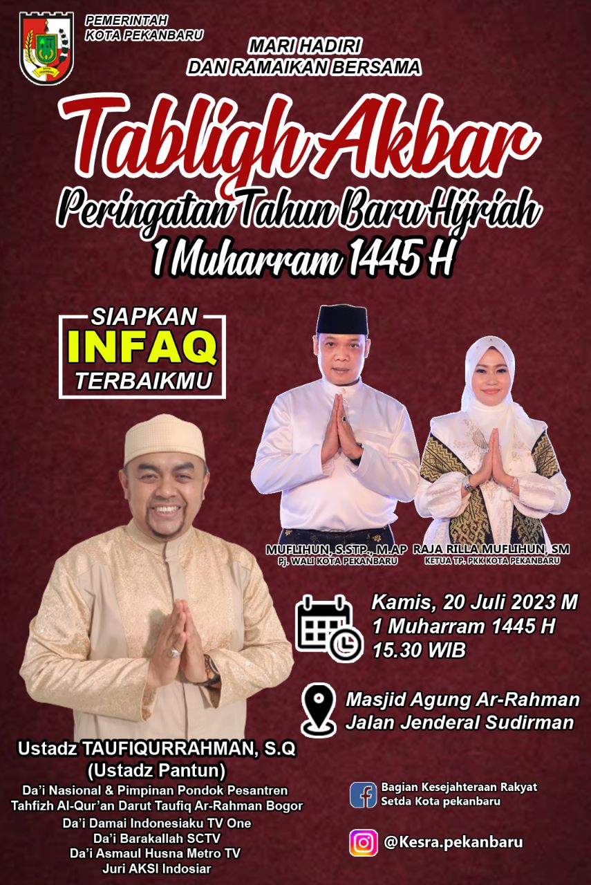 Pemko Ajak Masyarakat Hadiri Tablig Akbar Peringati 1 Muharram 1445 Hijriah