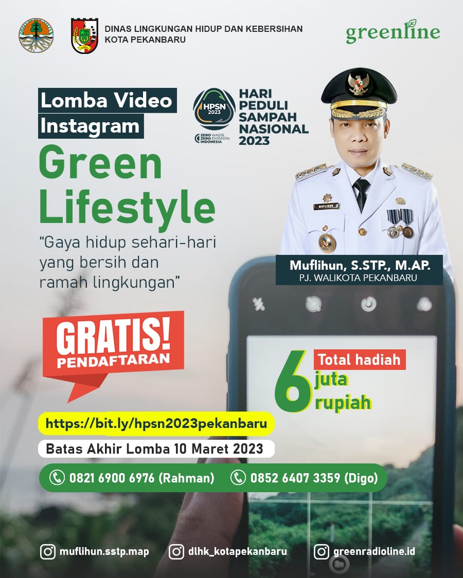 DLHK Kota Pekanbaru Gelar Lomba Video Instagram Green Lifestyle